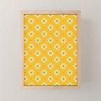 Daisy stitch - yellow Mini Art Print Gallery Image 1
