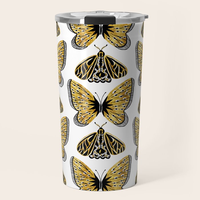 Golden Butterfly & Moth Travel Mug Gallery Image 1
