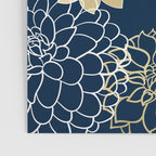 Navy, Gold and White Floral Garden Poster Gallery Image 3