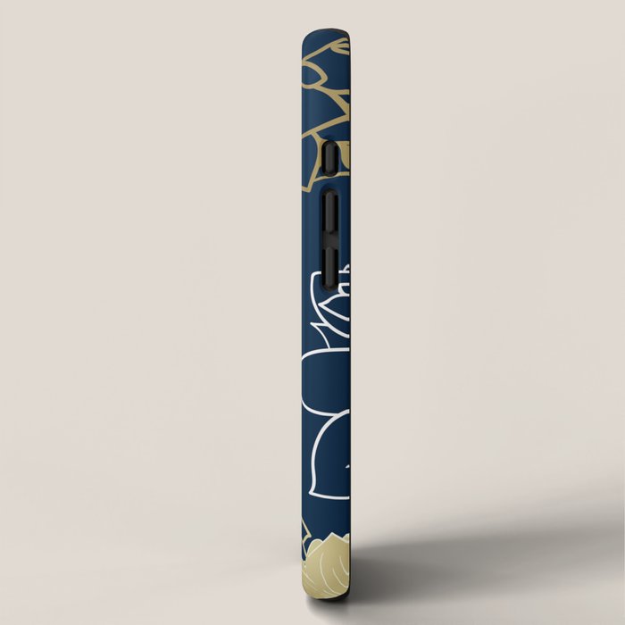 Navy, Gold and White Floral Garden iPhone Case Gallery Image 2