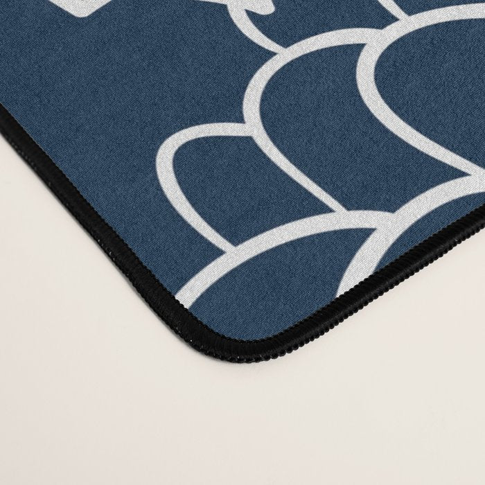 Navy, Gold and White Floral Garden Desk Mat Gallery Image 4