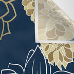 Navy, Gold and White Floral Garden Wall Tapestry Gallery Image 3