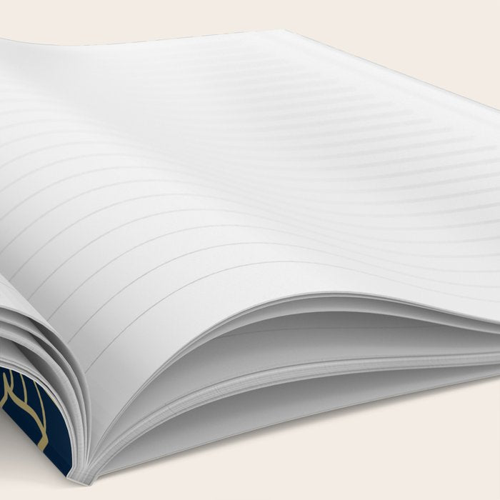 Navy, Gold and White Floral Garden Notebook Gallery Image 2