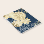 Navy, Gold and White Floral Garden Notebook Gallery Image 3