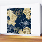Navy, Gold and White Floral Garden Wall Mural Gallery Image 2