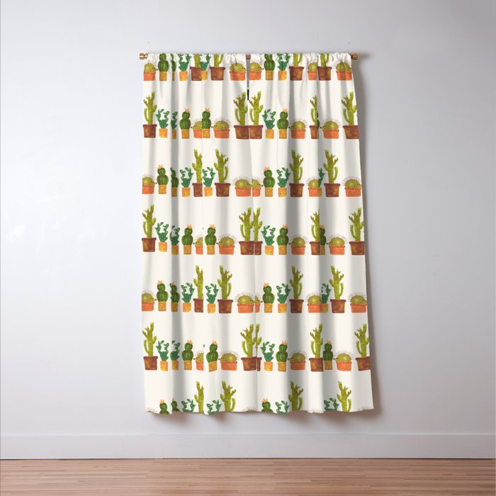 Hedgehog and Cactus (incognito) Window Curtain Gallery Image 3