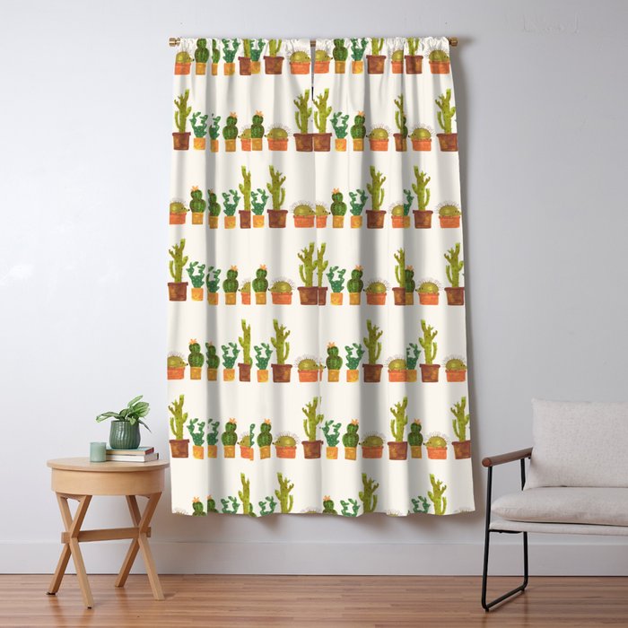 Hedgehog and Cactus (incognito) Window Curtain Gallery Image 1