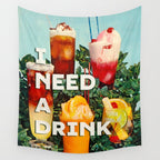 I need a drink (Cocktail time!) Wall Tapestry Gallery Image 4