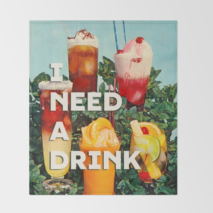 I need a drink (Cocktail time!) Throw Blanket Gallery Image 2
