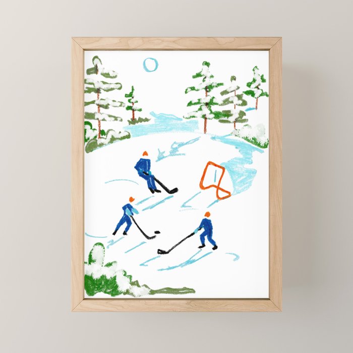 Pond Hockey Mini Art Print Gallery Image 1