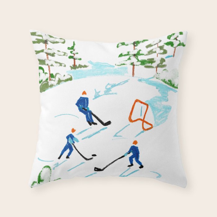 Pond Hockey Throw Pillow Gallery Image 6