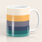 Mid Century Modern Minimalist Color Block Pattern Yellow Grey Green Coffee Mug Gallery Image 1