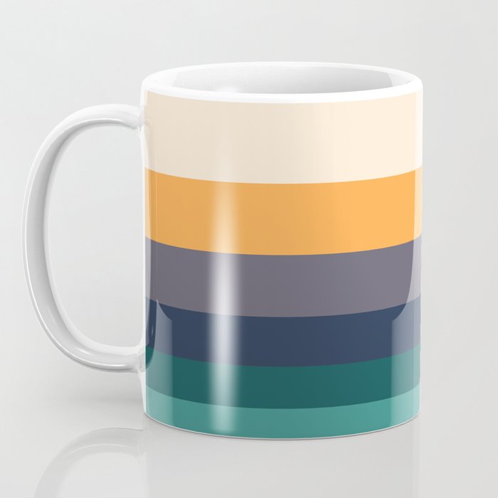 Mid Century Modern Minimalist Color Block Pattern Yellow Grey Green Coffee Mug Gallery Image 3