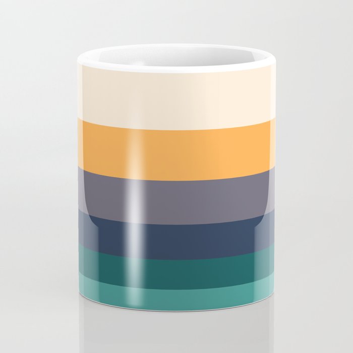 Mid Century Modern Minimalist Color Block Pattern Yellow Grey Green Coffee Mug Gallery Image 4