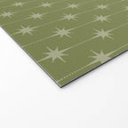 Mid Century Modern Stars and Dots Pattern in Olive Green Welcome Mat Gallery Image 2