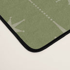 Mid Century Modern Stars and Dots Pattern in Olive Green Desk Mat Gallery Image 4