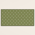 Mid Century Modern Stars and Dots Pattern in Olive Green Desk Mat Gallery Image 3