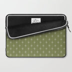 Mid Century Modern Stars and Dots Pattern in Olive Green Laptop Sleeve Gallery Image 2