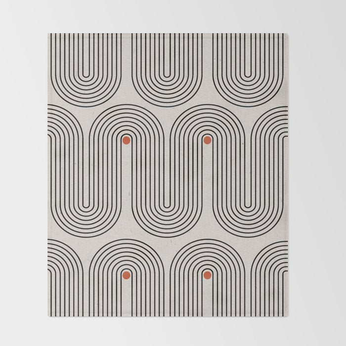 Modern Patter Minimalist Shapes Throw Blanket Gallery Image 2