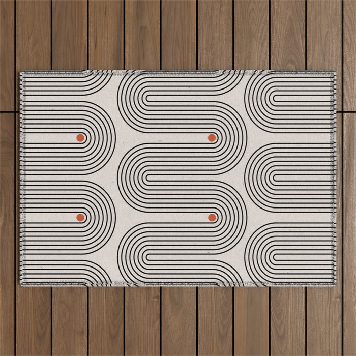 Modern Patter Minimalist Shapes Outdoor Rug Gallery Image 1