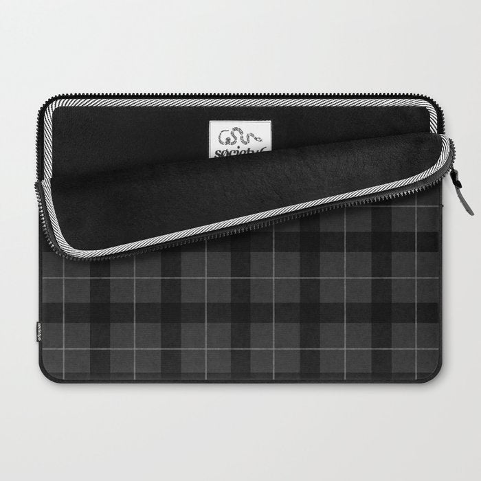 Black And Gray Plaid Laptop Sleeve Gallery Image 2