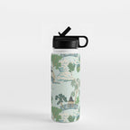 Vintage Chinoiserie Summer Pagoda Bridge Garden Landscape Water Bottle Gallery Image 1