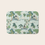 Vintage Chinoiserie Summer Pagoda Bridge Garden Landscape Bath Mat Gallery Image 1