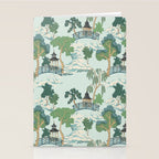 Vintage Chinoiserie Summer Pagoda Bridge Garden Landscape Stationery Card Gallery Image 2