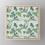 Vintage Chinoiserie Summer Pagoda Bridge Garden Landscape Mini Art Print Gallery Image 1