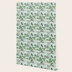 Vintage Chinoiserie Summer Pagoda Bridge Garden Landscape Wallpaper Gallery Image 2