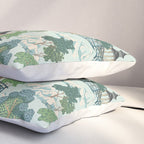 Vintage Chinoiserie Summer Pagoda Bridge Garden Landscape Pillow Sham Gallery Image 3