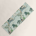 Vintage Chinoiserie Summer Pagoda Bridge Garden Landscape Yoga Mat Gallery Image 1