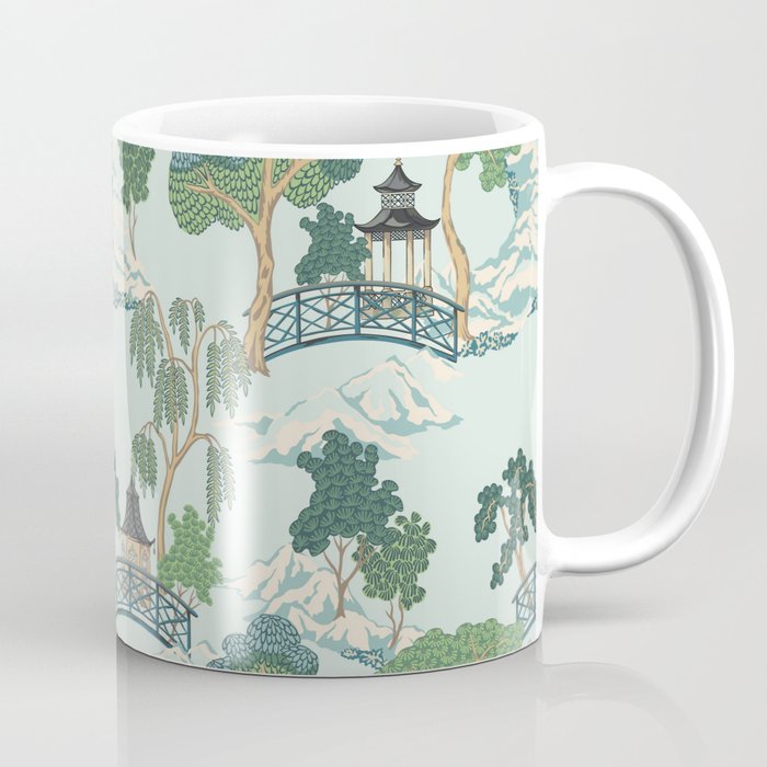 Vintage Chinoiserie Summer Pagoda Bridge Garden Landscape Coffee Mug Gallery Image 1