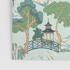 Vintage Chinoiserie Summer Pagoda Bridge Garden Landscape Poster Gallery Image 3