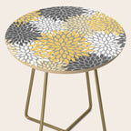 Modern Flowers Print, Yellow, White and Charcoal Grey Side Table Gallery Image 2