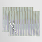 Block print geometrics stripes sage Placemat Gallery Image 1