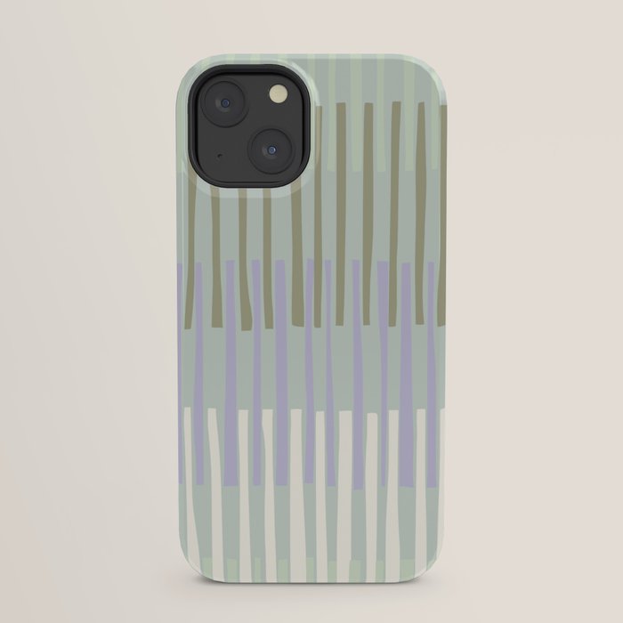 Block print geometrics stripes sage iPhone Case Gallery Image 21