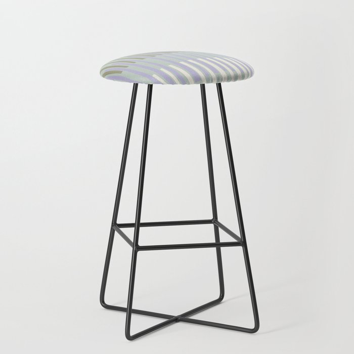 Block print geometrics stripes sage Stool Gallery Image 1