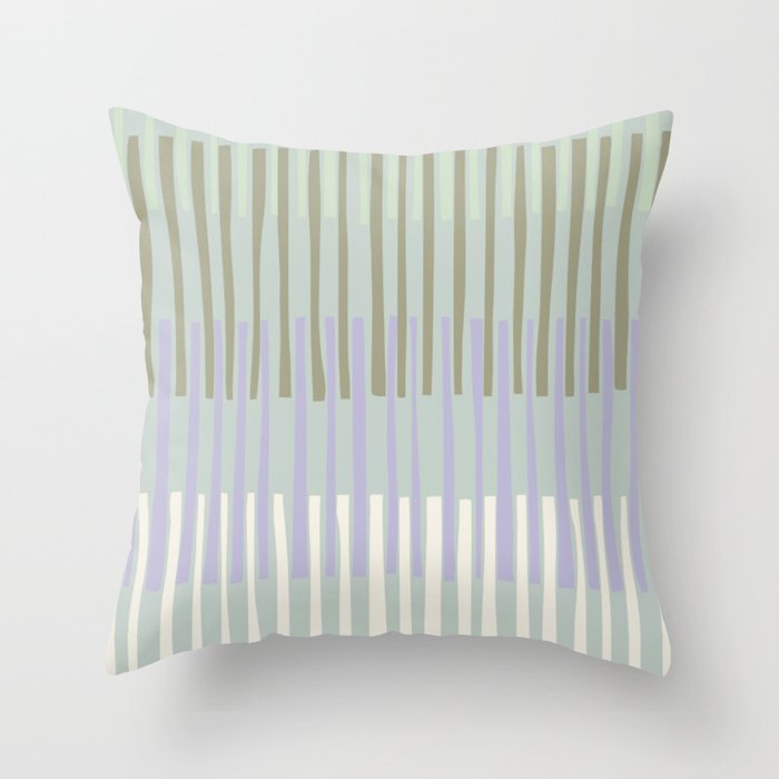 Block print geometrics stripes sage Throw Pillow Gallery Image 6