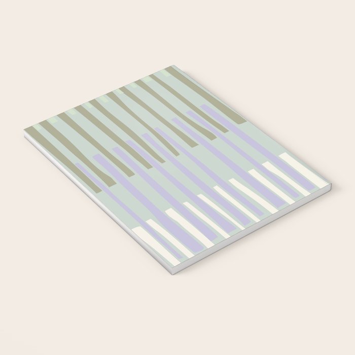 Block print geometrics stripes sage Notebook Gallery Image 3