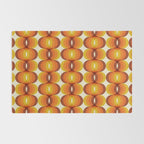 Orange, Brown, and Ivory Retro 1960s Wavy Pattern Rug Gallery Image 2