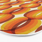 Orange, Brown, and Ivory Retro 1960s Wavy Pattern Bath Mat Gallery Image 3
