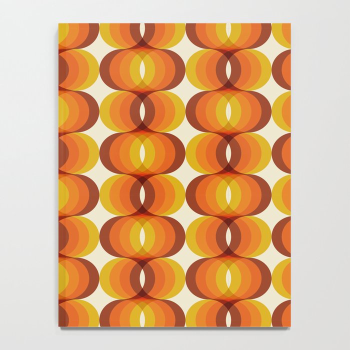 Orange, Brown, and Ivory Retro 1960s Wavy Pattern Notebook Gallery Image 4