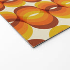 Orange, Brown, and Ivory Retro 1960s Wavy Pattern Welcome Mat Gallery Image 2