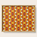 Orange, Brown, and Ivory Retro 1960s Wavy Pattern Serving Tray Gallery Image 1