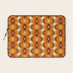Orange, Brown, and Ivory Retro 1960s Wavy Pattern Laptop Sleeve Gallery Image 1
