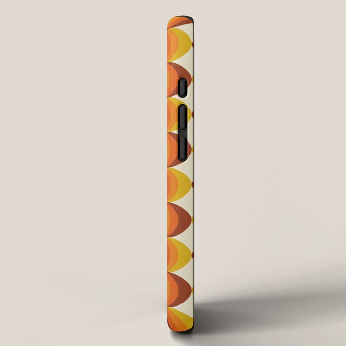 Orange, Brown, and Ivory Retro 1960s Wavy Pattern iPhone Case Gallery Image 2