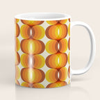 Orange, Brown, and Ivory Retro 1960s Wavy Pattern Coffee Mug Gallery Image 1