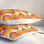 Orange, Brown, and Ivory Retro 1960s Wavy Pattern Pillow Sham Gallery Image 3