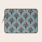 Blockprint Blooms on light blue Laptop Sleeve Gallery Image 1